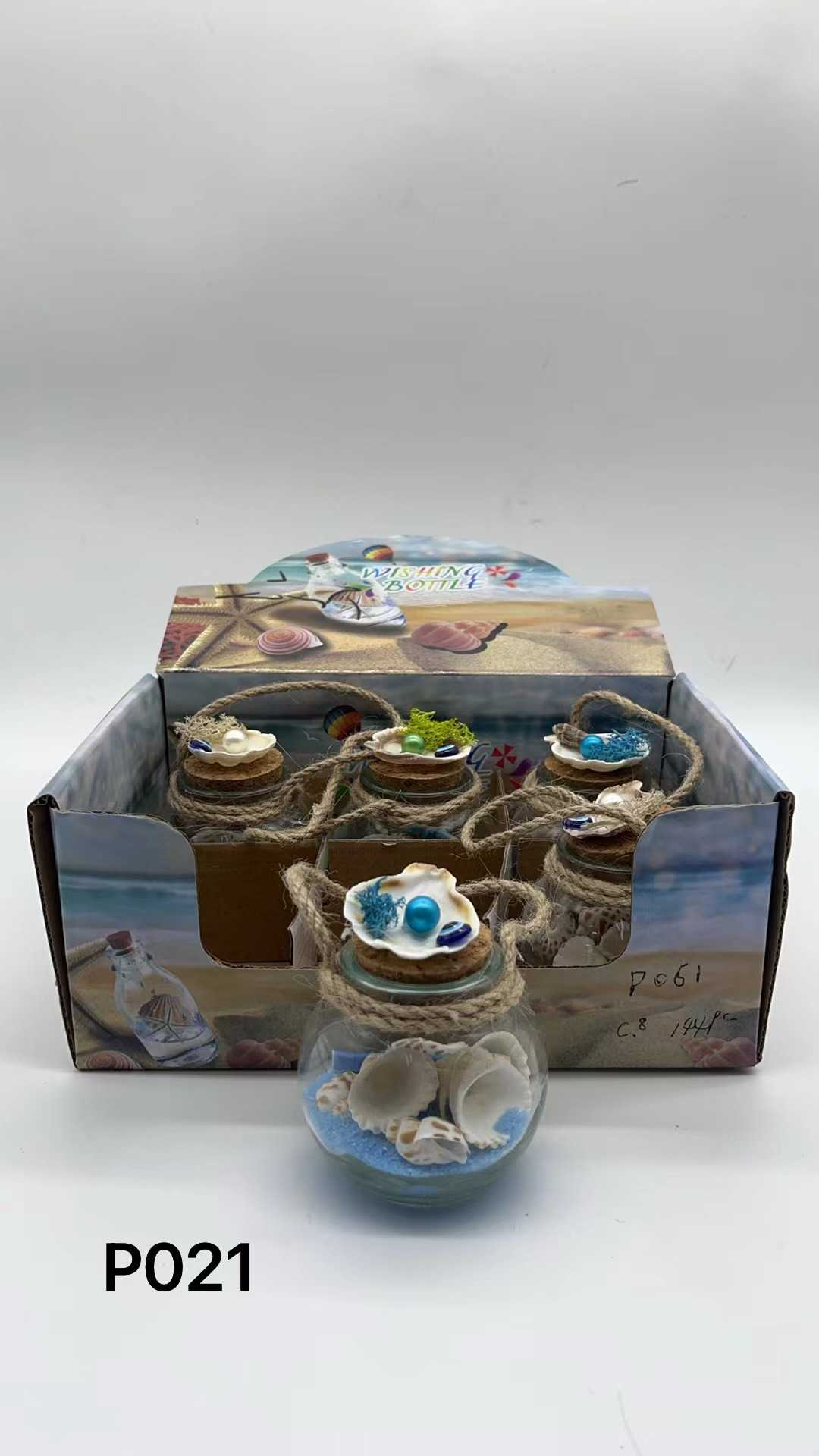 Διακοσμητικό Souvenir - Μπουκαλάκι με κοχύλια - 6pcs - 251698