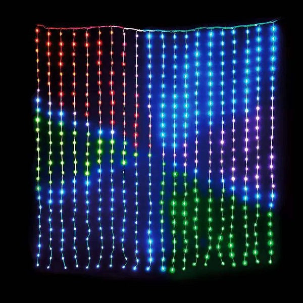 Christmas LED lights with App control - Curtain - IC - 3m*3m - RGB - 272337