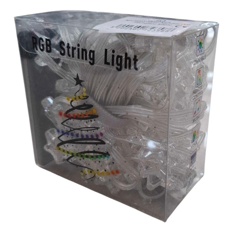 RGB LED Christmas lights with USB - Stars - 10m - 66L - 272358