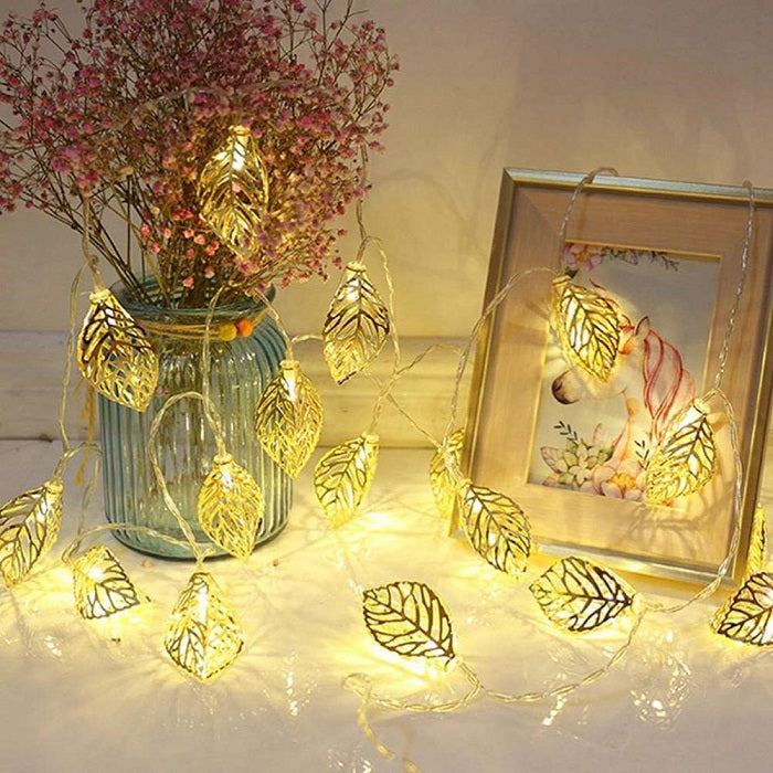 Christmas LED battery lights - Leaves - 3m/20LED - 272374