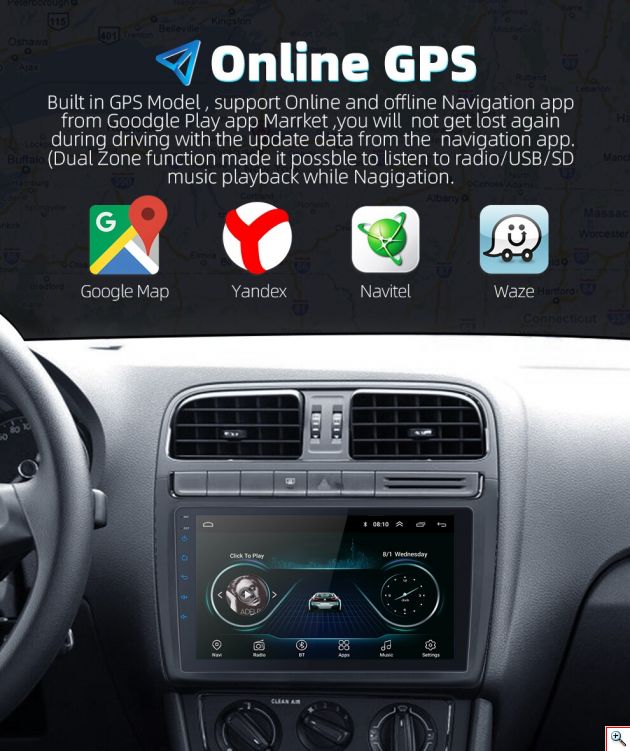 Ηχοσύστημα αυτοκινήτου 2DIN - 9'' - Android - 000154 - iThinksmart.gr