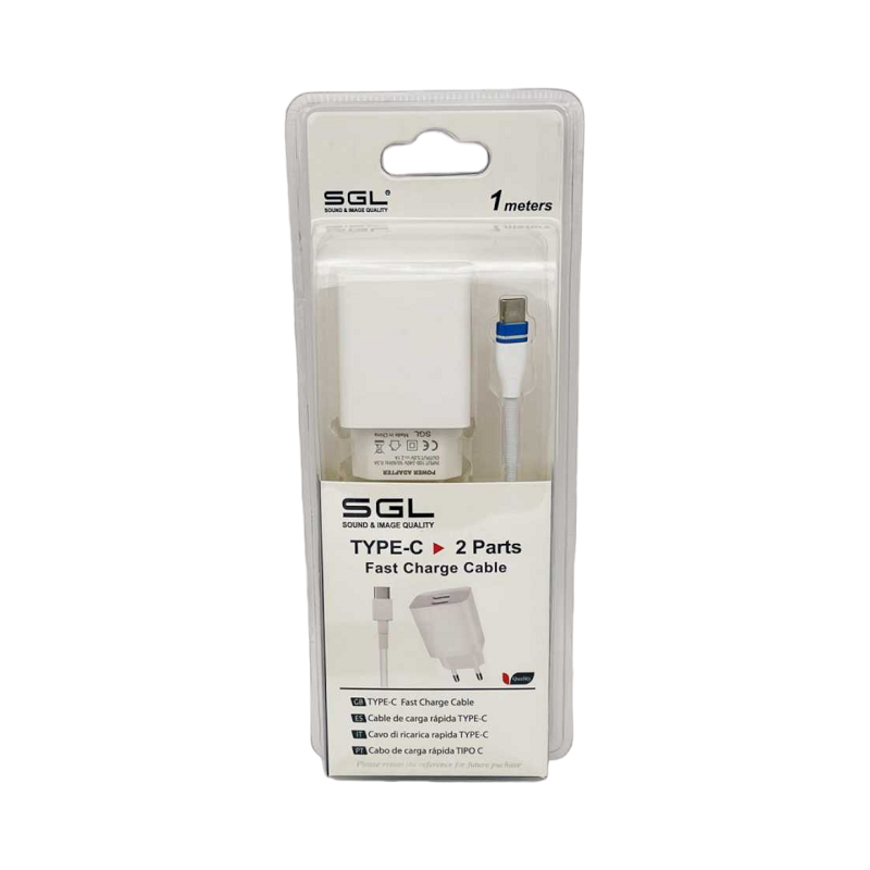 Αντάπτορας φόρτισης με καλώδιο και 2 θύρες USB - TypeC - Quick Charge - B1-F2 - 1m - 099545 - iThinksmart.gr