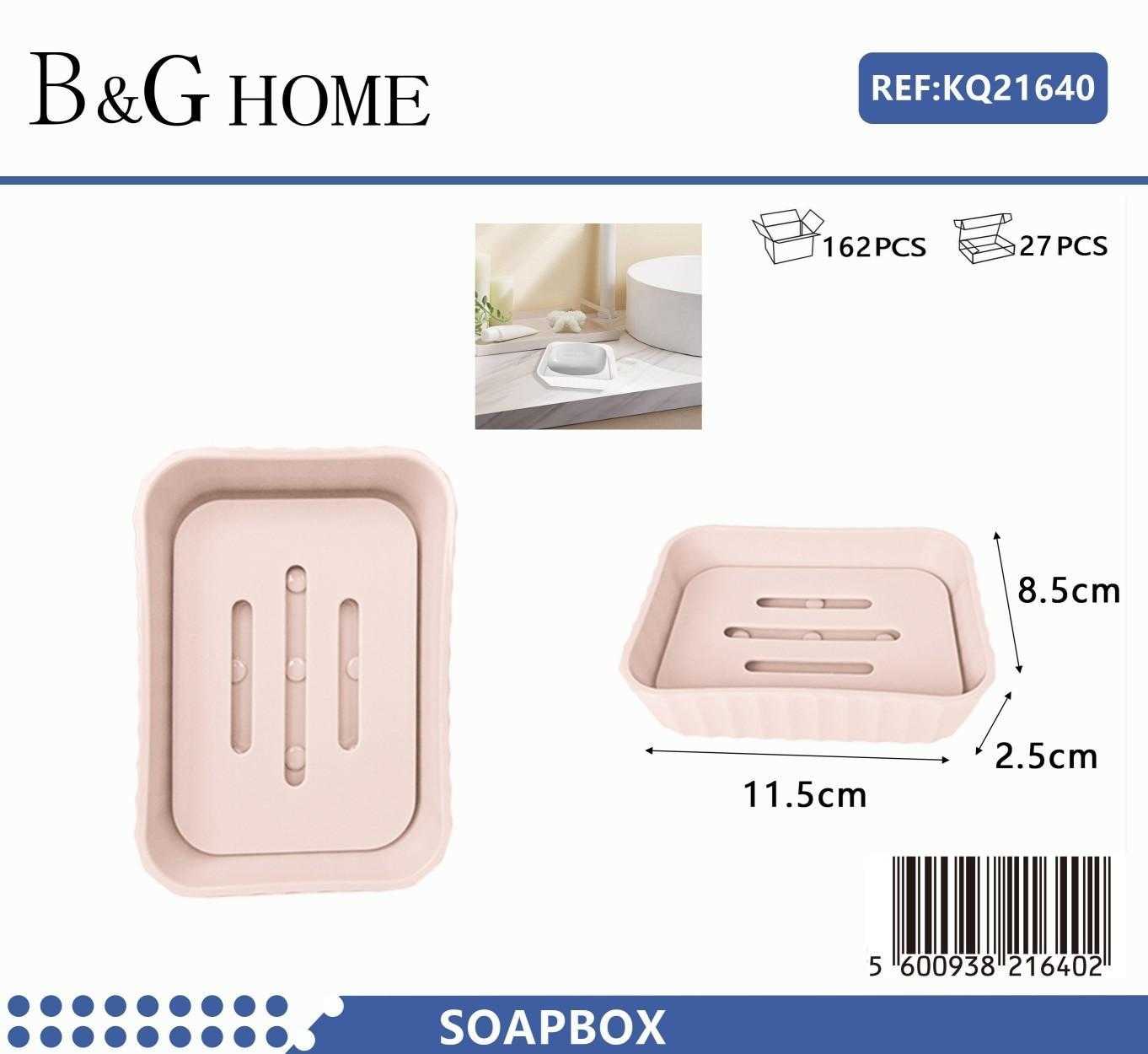 Plastic bathroom soap dishes in a set of 9 - Light Pink - 21640
