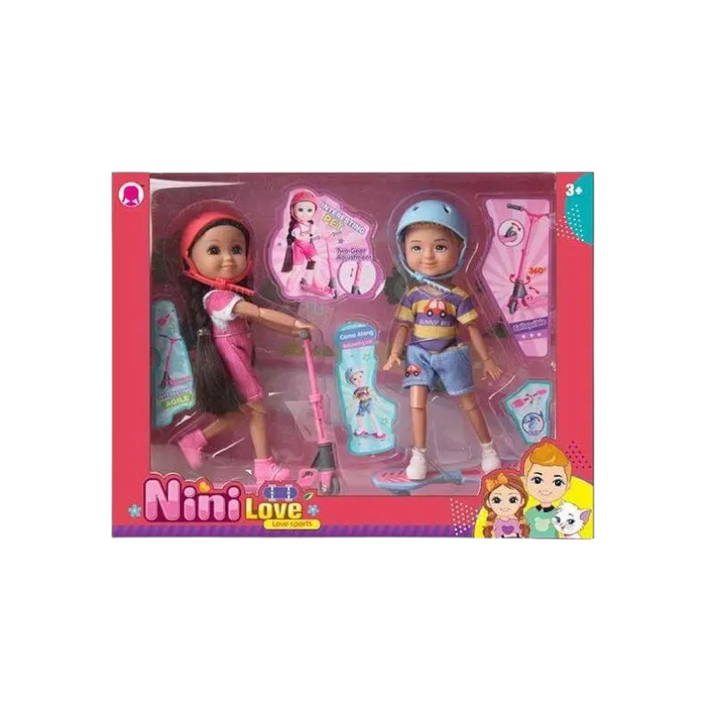 Set of dolls with roller skates and accessories - 55857 6 - 305166