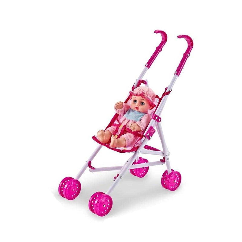 Παιδικό καροτσάκι μωρού με φωτισμό LED και κούκλα – 1393D-2 - 307137 - iThinksmart.gr