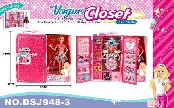 Σετ κούκλα με ντουλάπα και αξεσουάρ ομορφιάς - DSJ948-3 - 308348 - iThinksmart.gr