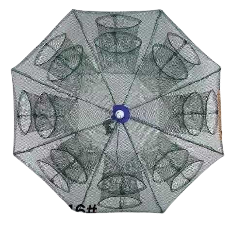 Foldable fishing trap - 16-hole cage - 931354
