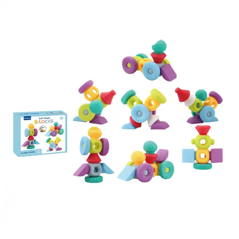 DIY construction toy with rubber bricks - 6643 - 345243