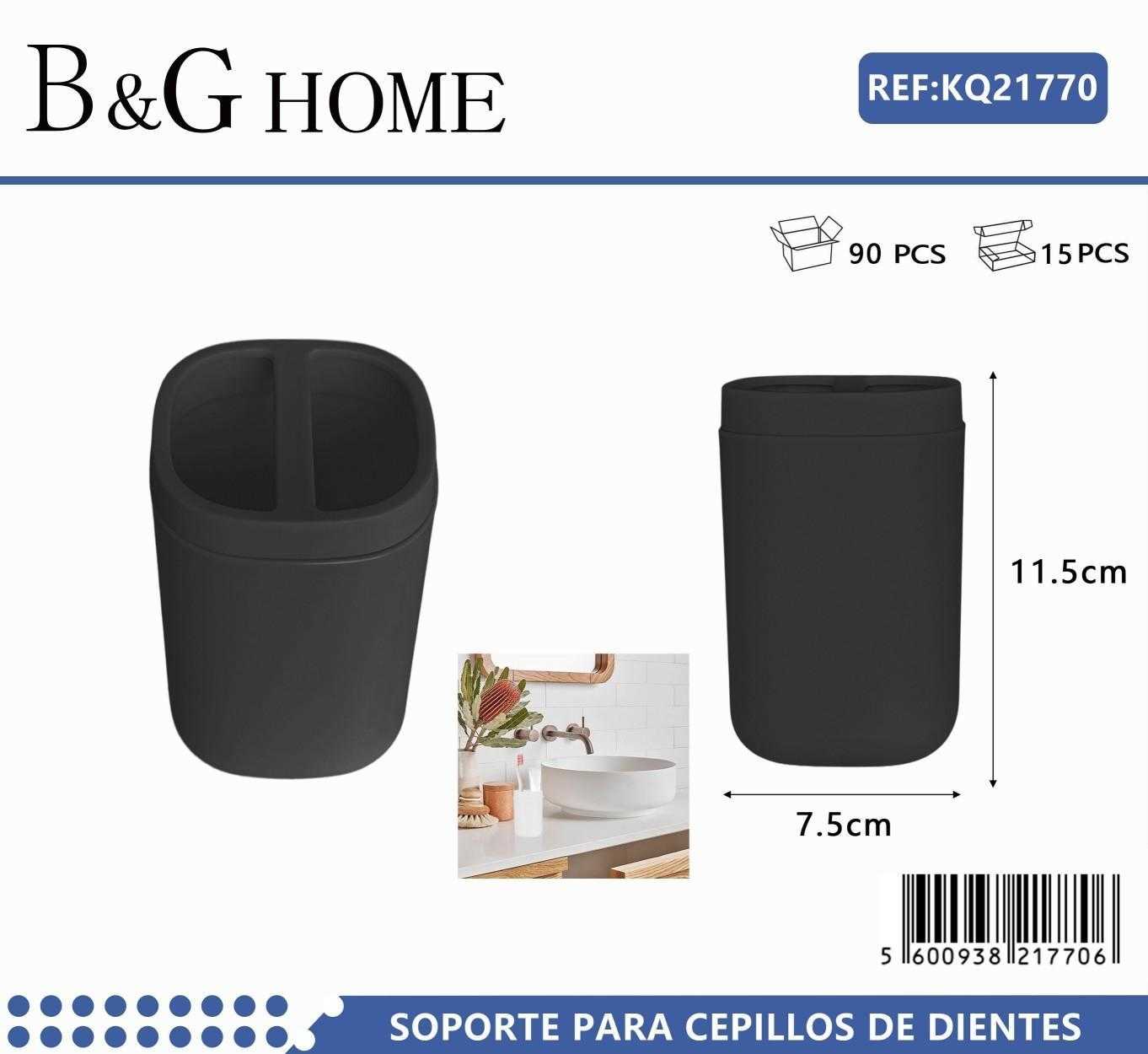 Θήκες οδοντόβουρτσας πλαστικές σε σετ 5Χ - Black - 21770