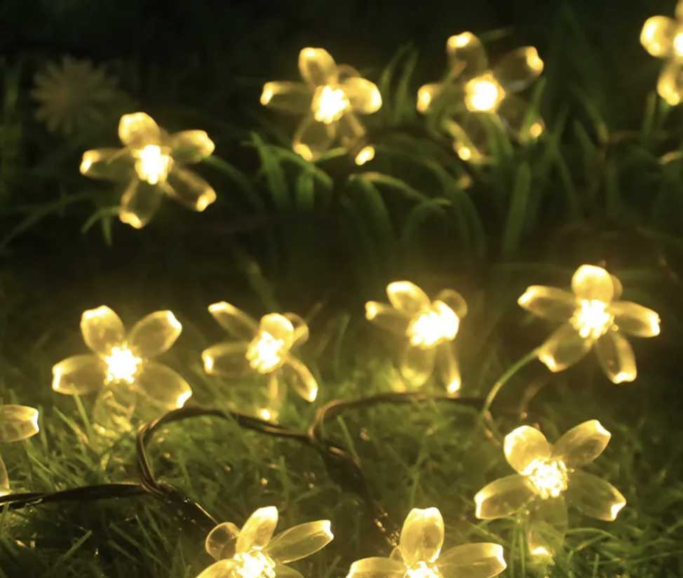 Ηλιακή γιρλάντα φωτισμού LED - Λουλούδι - 5m+1m - 20D - 152899 - Warm White