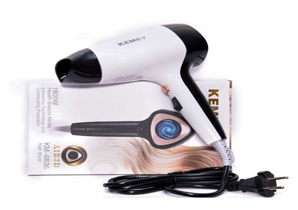 Πιστολάκι μαλλιών - KM-6836 - Kemei - White