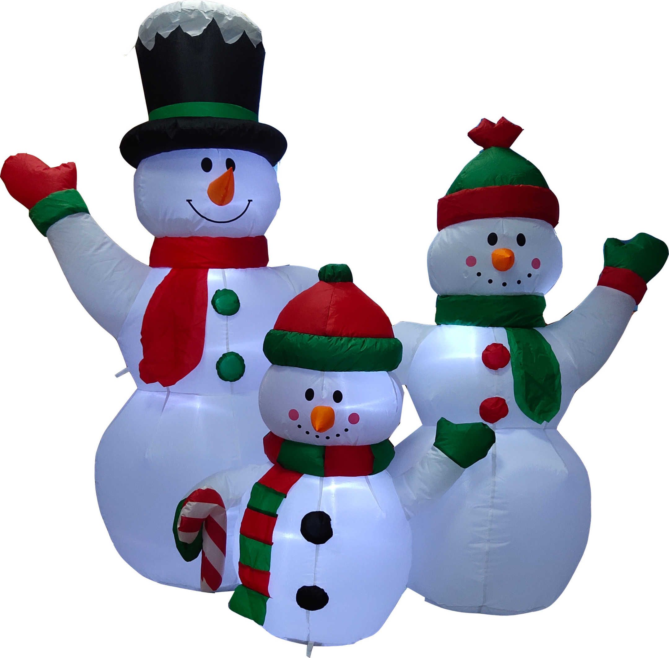 Φουσκωτοί διακοσμητικοί Χιονάνθρωποι με φωτισμό - 1.5m - 817278