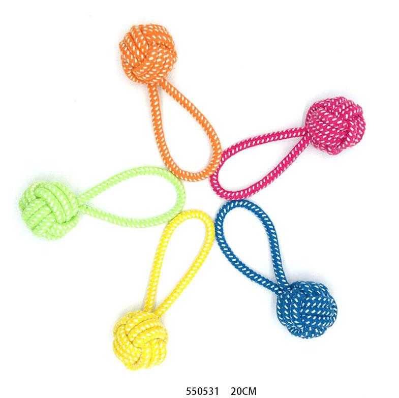 Dog toy rope with ball - 20cm - 12pcs - 550531
