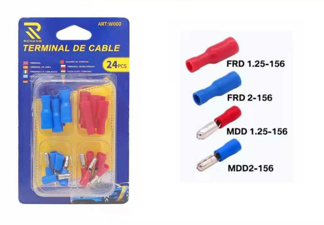 Set of insulated cable terminals - 24pcs - 105981
