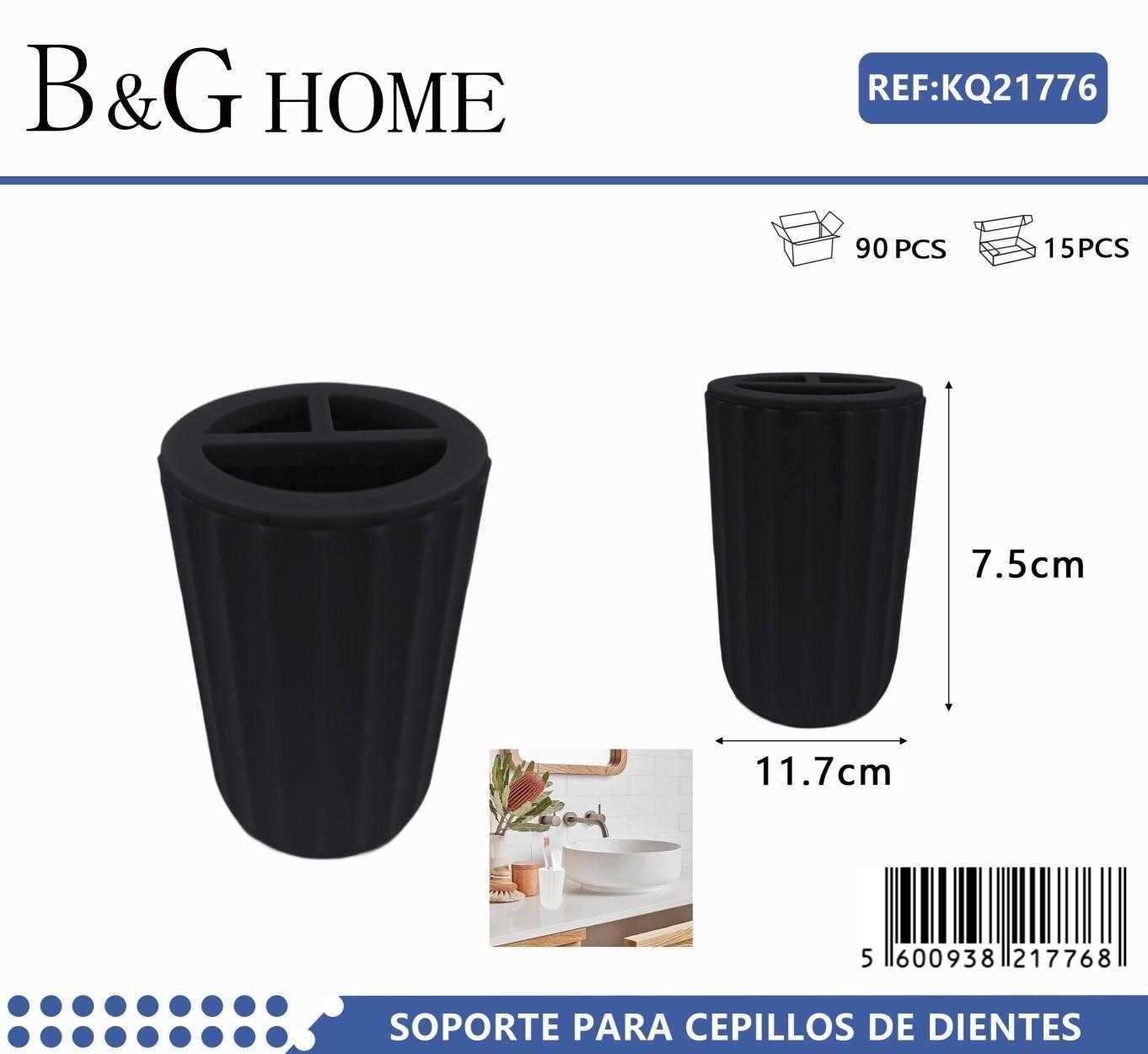 Θήκες οδοντόβουρτσας πλαστικές σε σετ 5Χ - Black - 21776