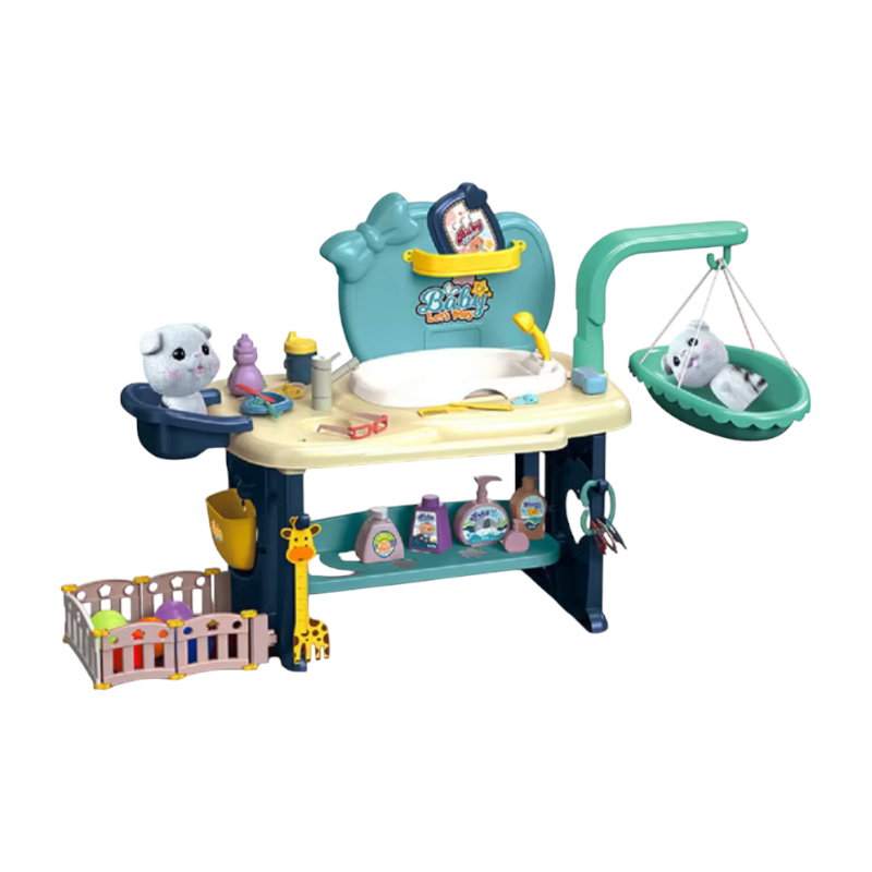 Complete pet care set with kitten doll - HL-4 - 444429 - Blue