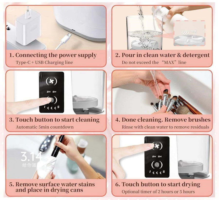 Electric makeup brush cleaner and dryer - 481166