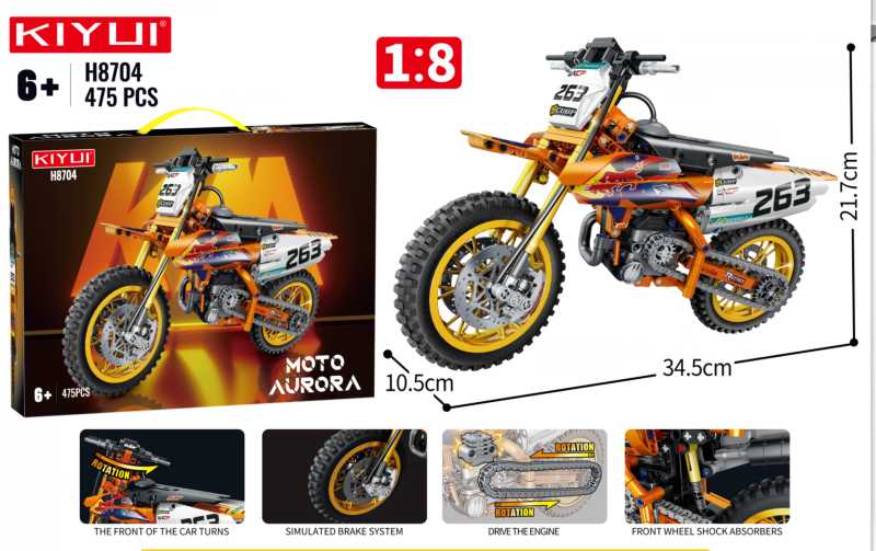 Συναρμολογούμενη μοτοσυκλέτα DIY - 450pcs - H8704 - 917209