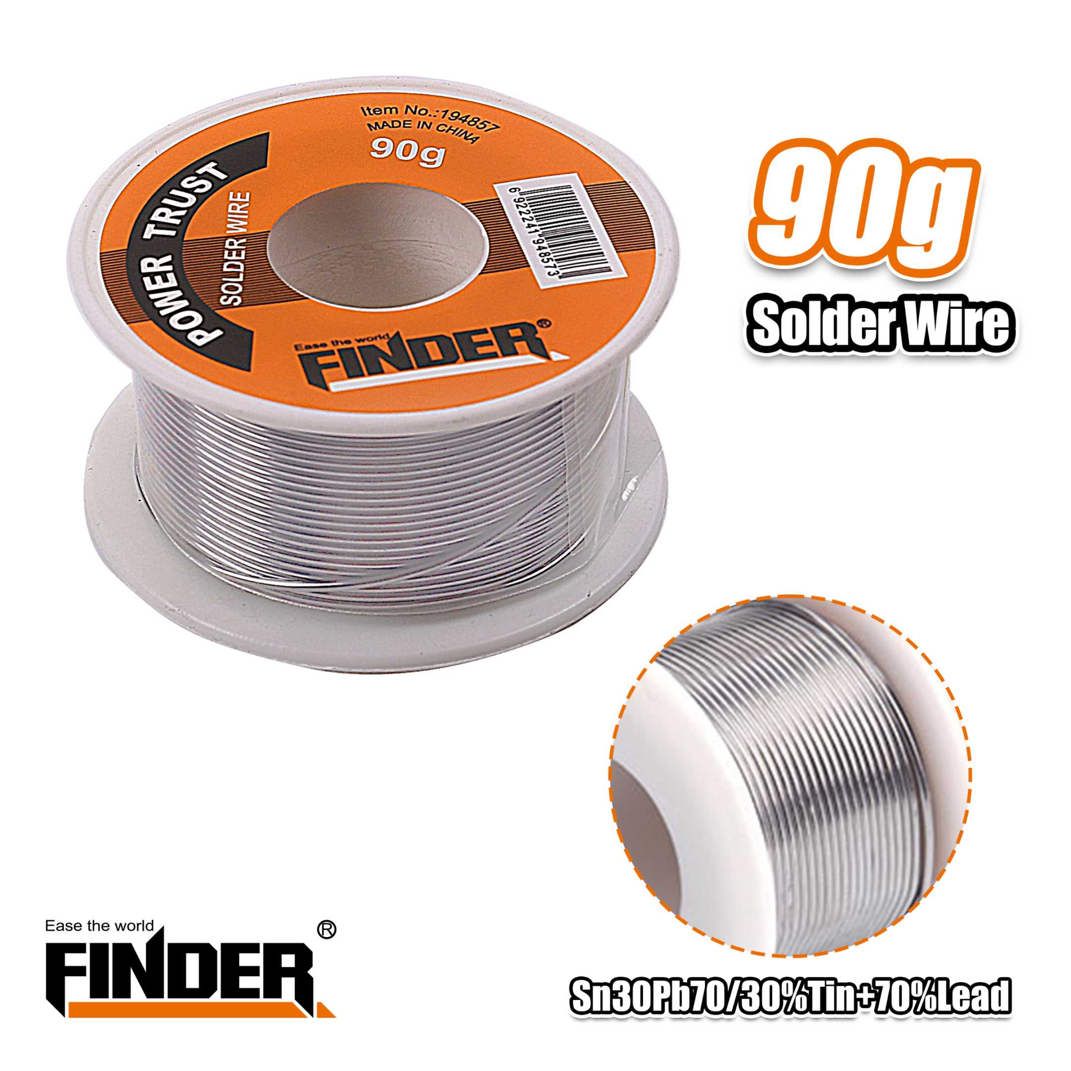 Tin Soldering Wire - 90g - Finder - 194857