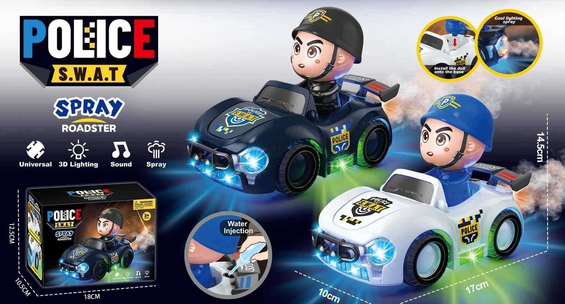 Ηλεκτρονικό αυτοκίνητο Police με εξάτμιση spray - 6608-29B - 502174