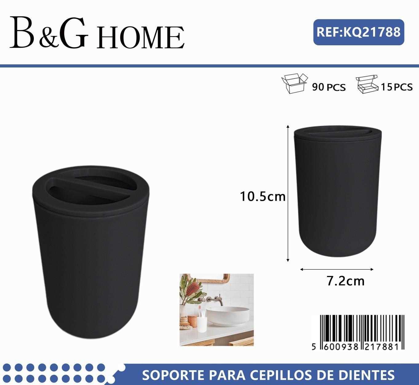 Θήκες οδοντόβουρτσας πλαστικές σε σετ 5Χ - Black - 21788