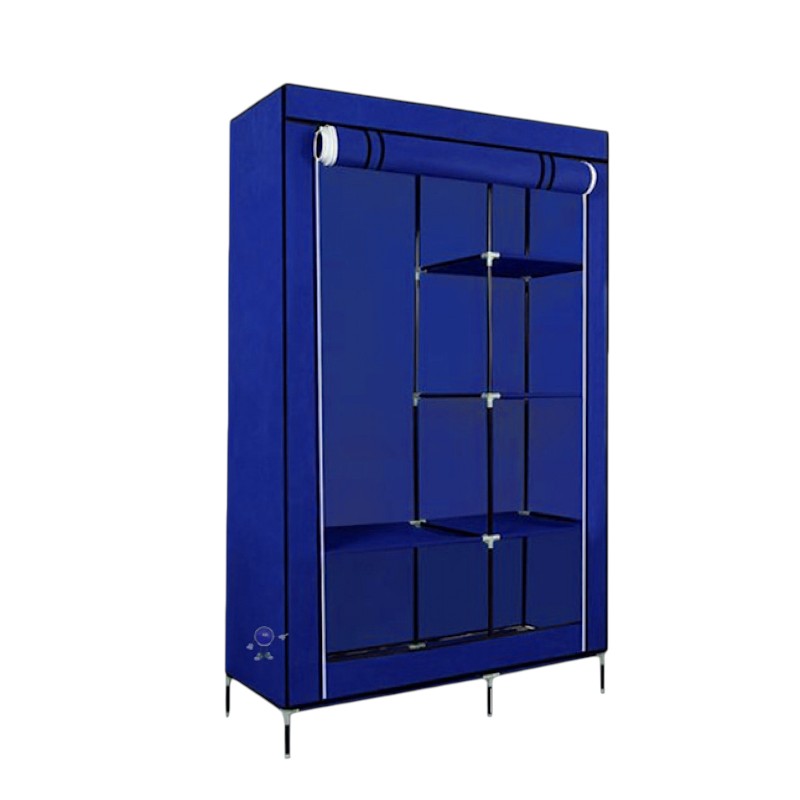 Υφασμάτινη ντουλάπα ρούχων με ράφια - 8890 - 521674 - Blue Cyan