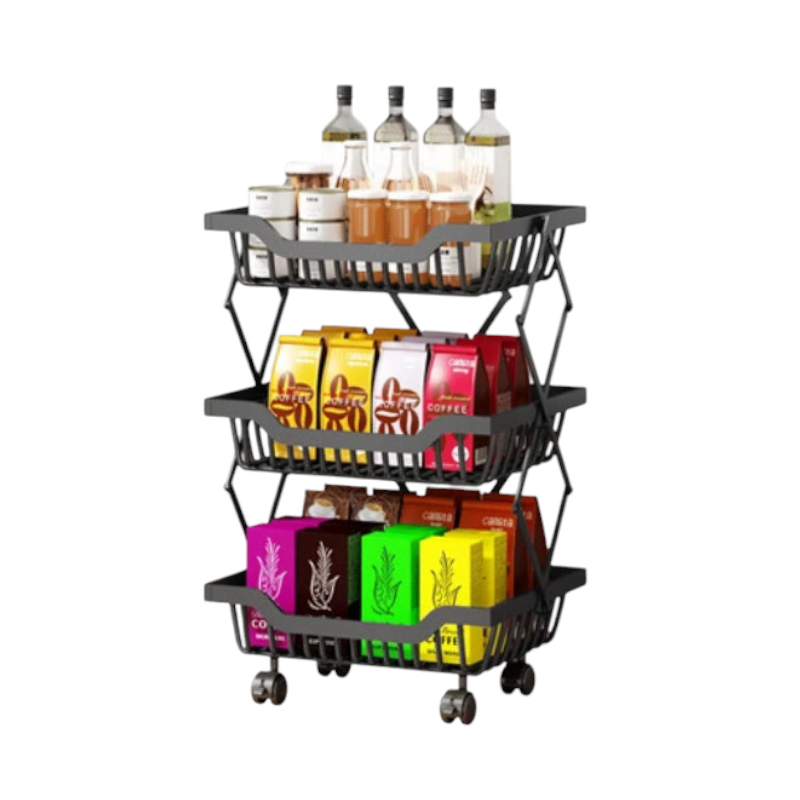 Kitchen food rack on wheels - 1026-3 - 522107