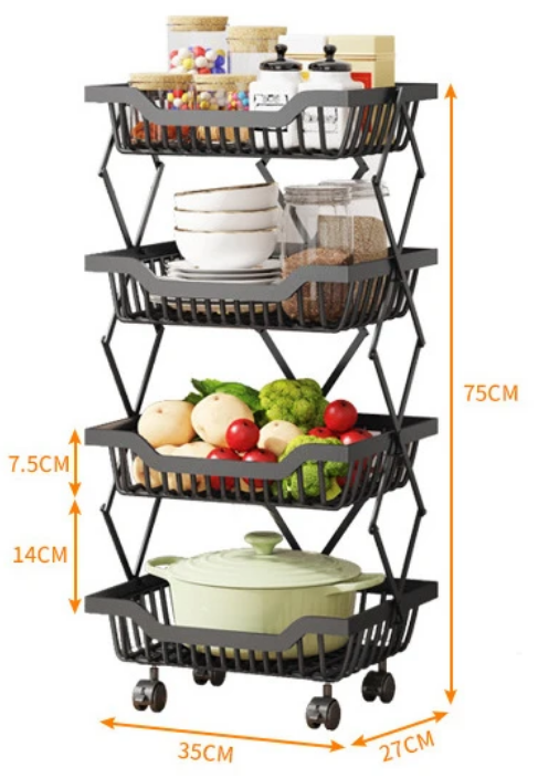 Τροχήλατη ραφιέρα τροφίμων κουζίνας - 1027-4 - 522114