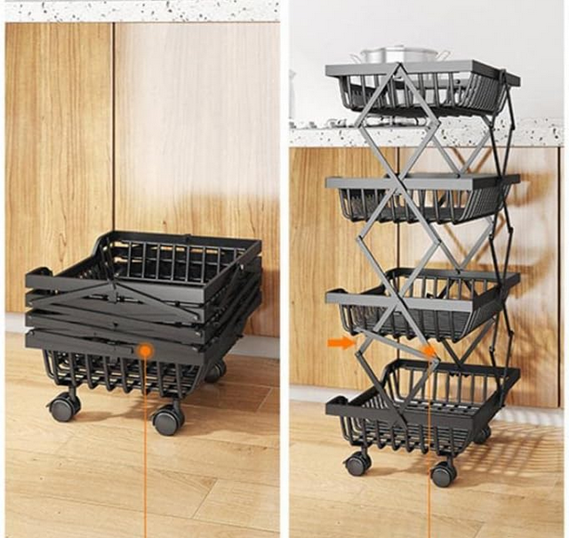 Τροχήλατη ραφιέρα τροφίμων κουζίνας - 1027-4 - 522114