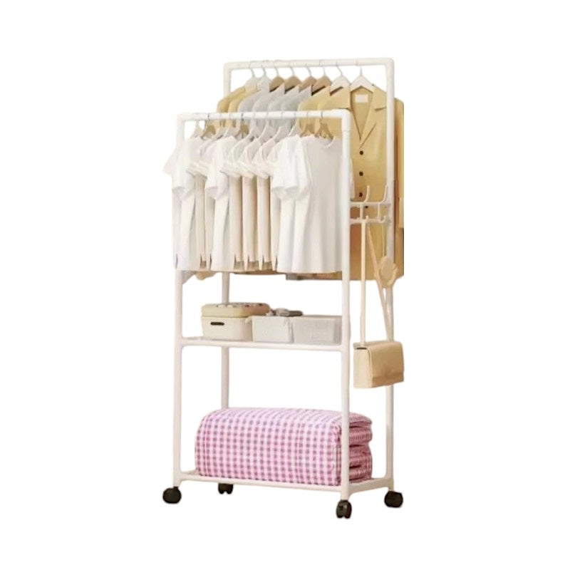 Wheeled floor hanger with shoe shelves - YH6619-2 - 522824 - White