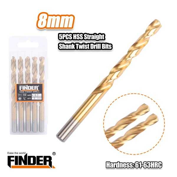 Iron drill bit - 8mm - 5pcs - Finder - 196200