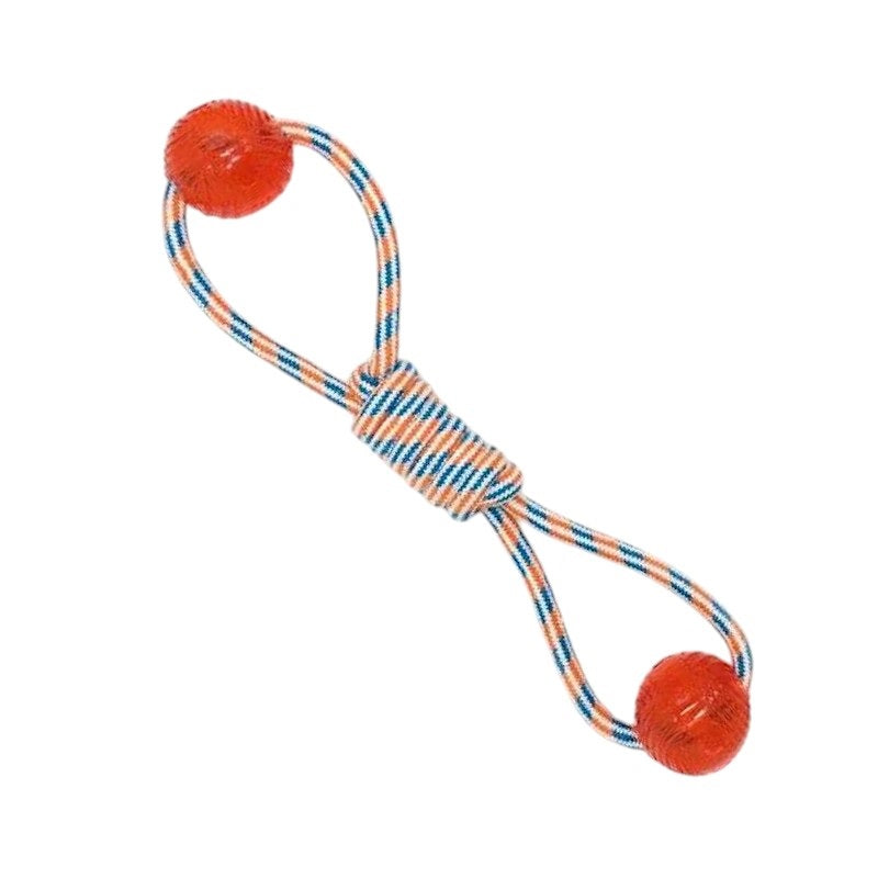 Dog toy rope with ball TPR - 42cm - 12pcs - 550571