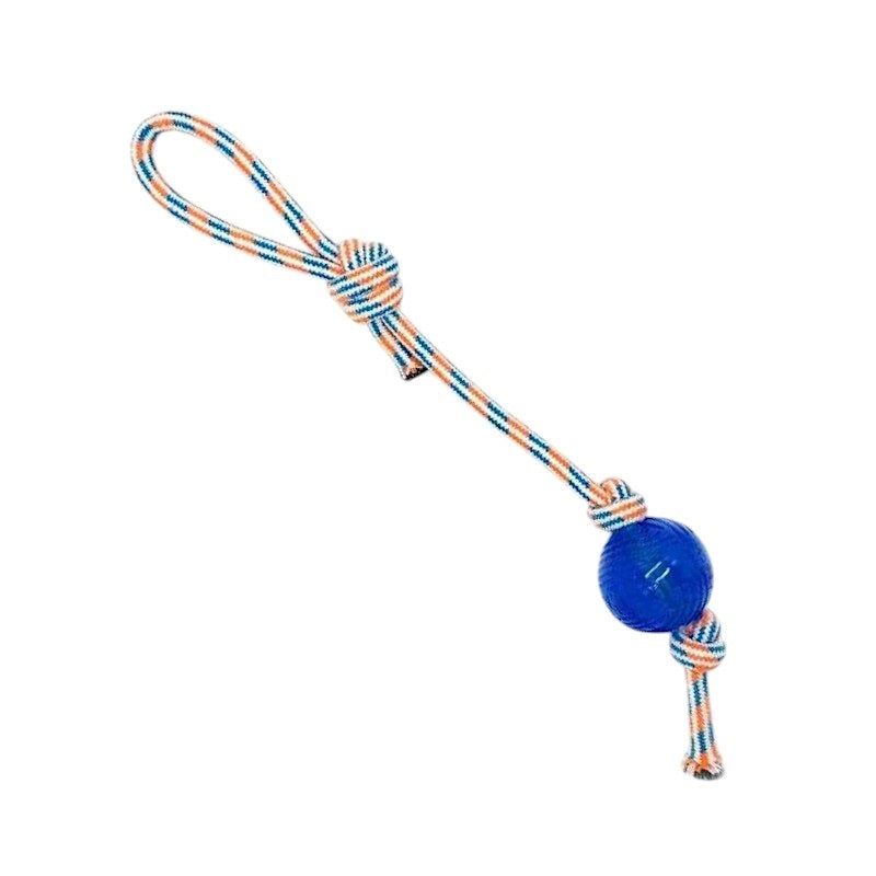 Dog toy rope with ball TPR - 46cm - 12pcs - 550572