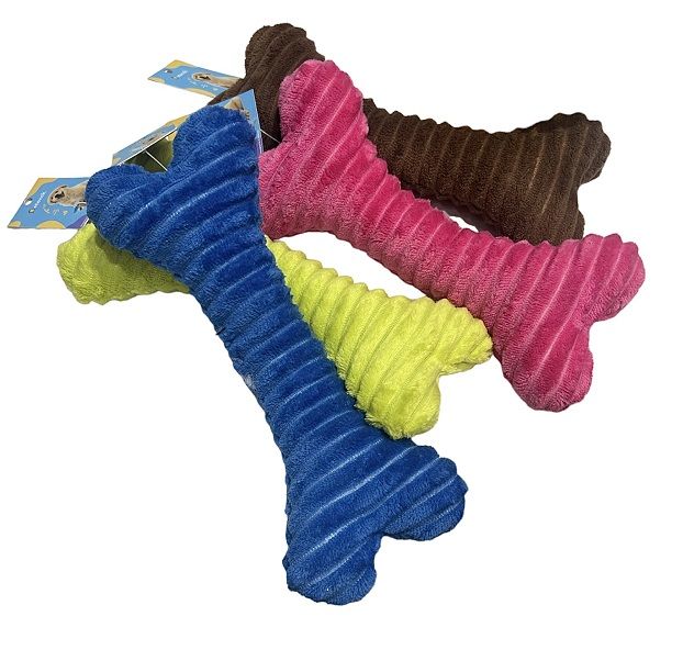 Λούτρινο παιχνίδι σκύλου κόκκαλο - 24x10cm - 12pcs - 550657