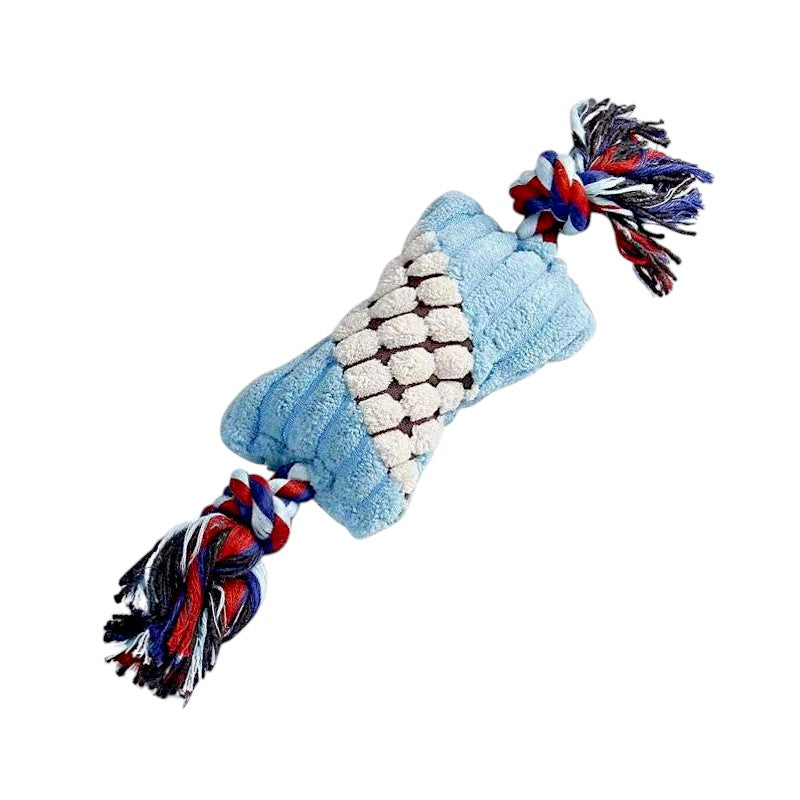 Plush dog toy with rope - 20x7cm - 12pcs - 550805