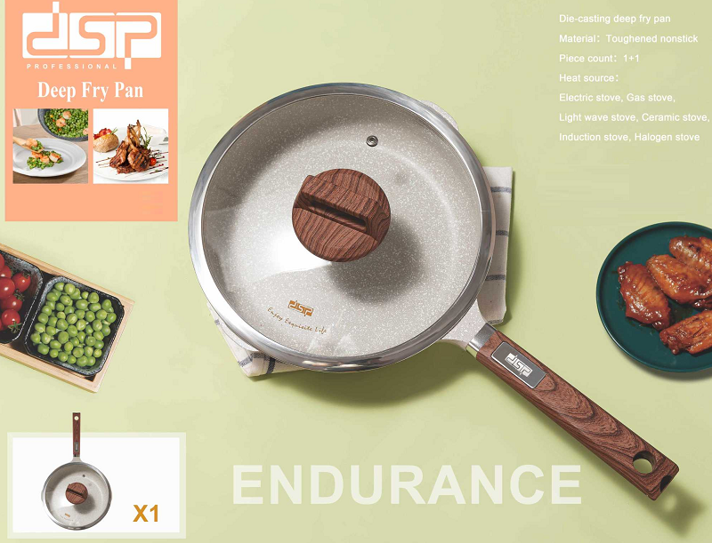 Non-stick frying pan with lid - 2.7L - CA005-CD24-Beige - DSP - 565701