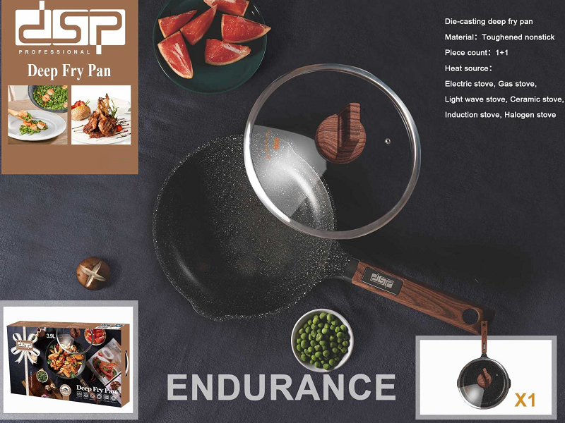 Non-stick frying pan with lid - 2.7L - CA005-CD24-Black - DSP - 565718