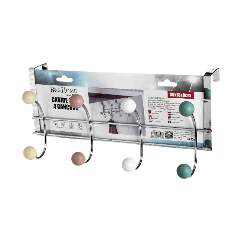 Μεταλλική κρεμάστρα πόρτας 4 θέσεων - 57608