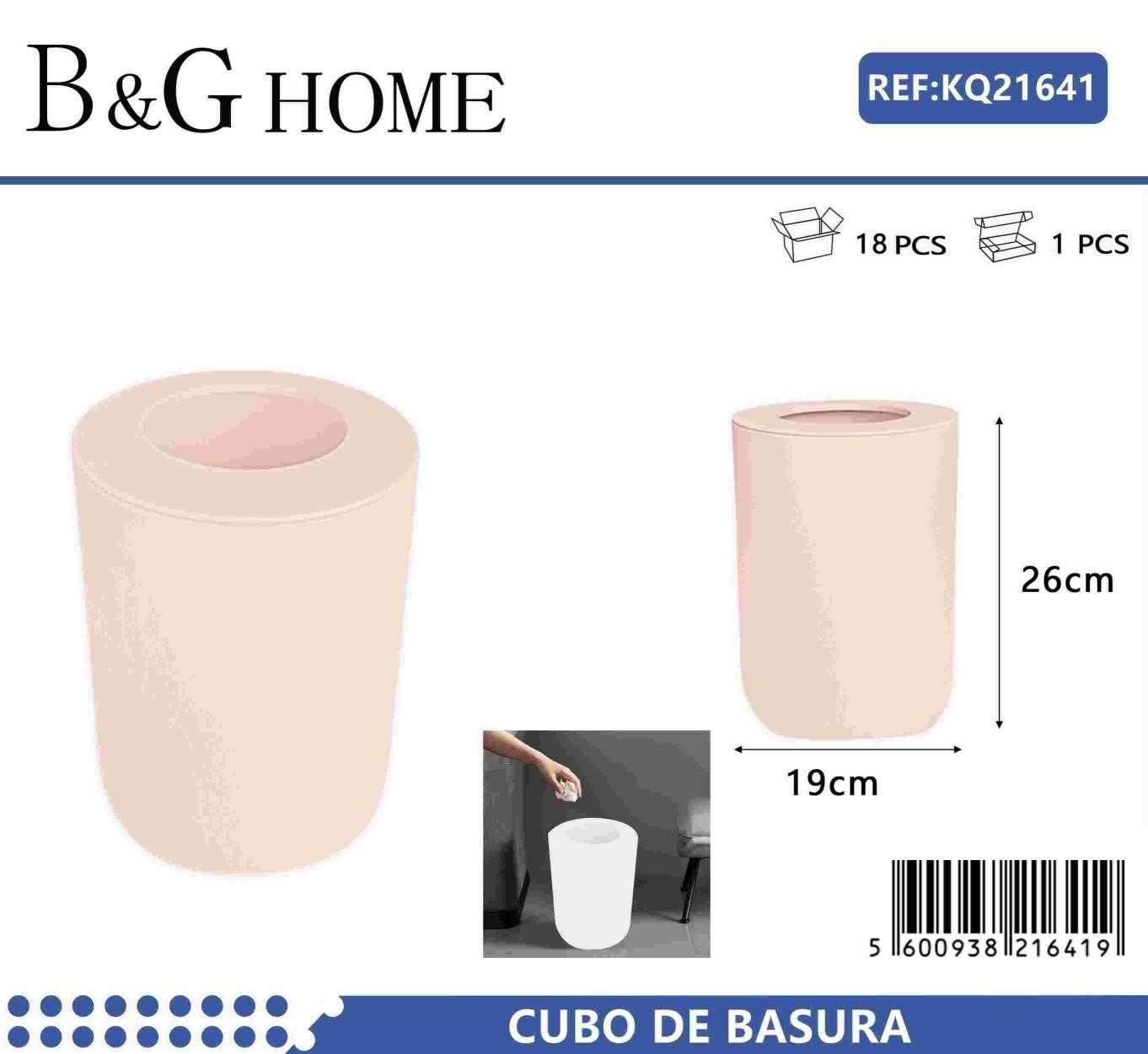 Plastic bathroom waste bin - Light Pink - 21641