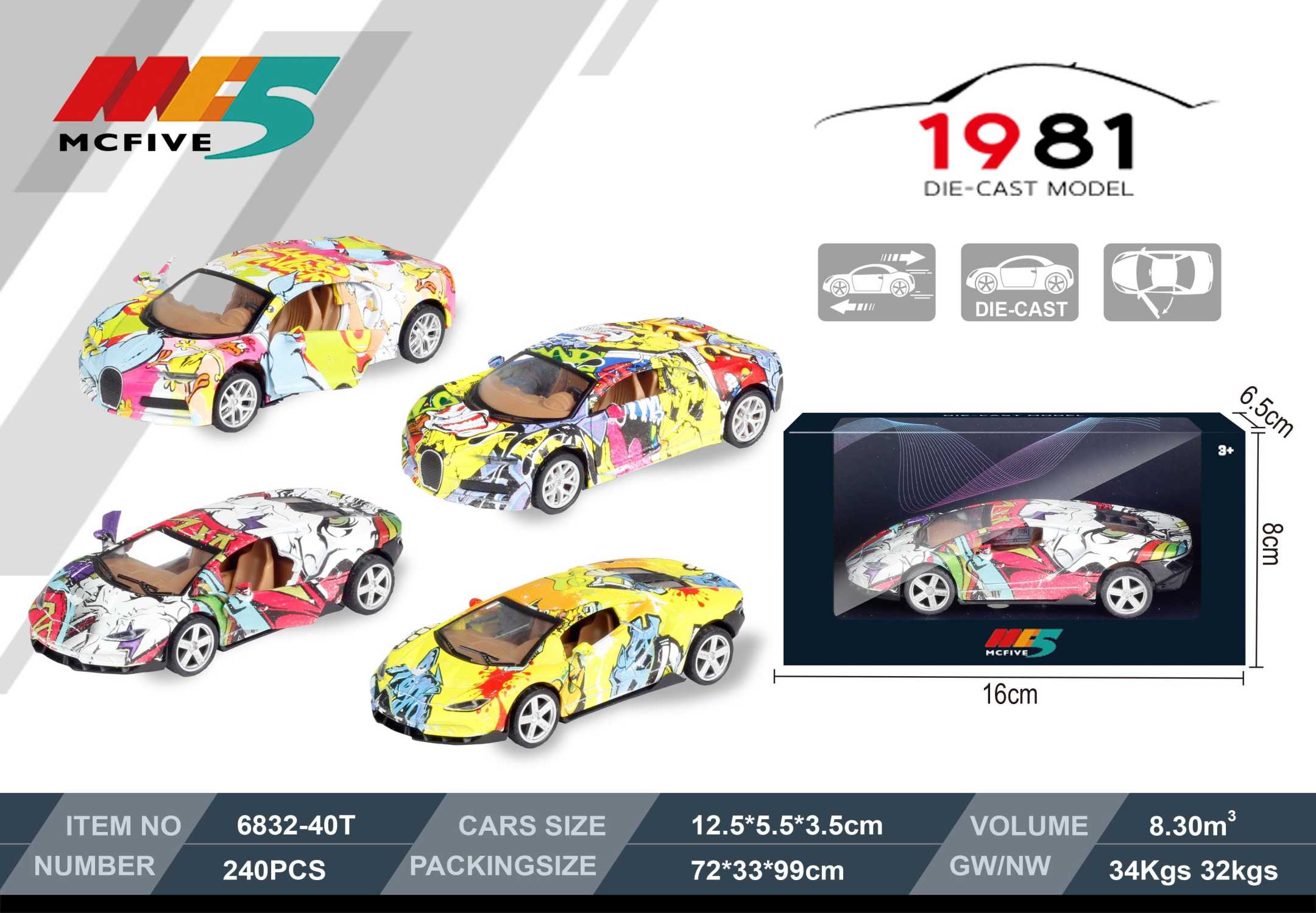 Metal miniature car - 6832-40T 1:32 - 117180