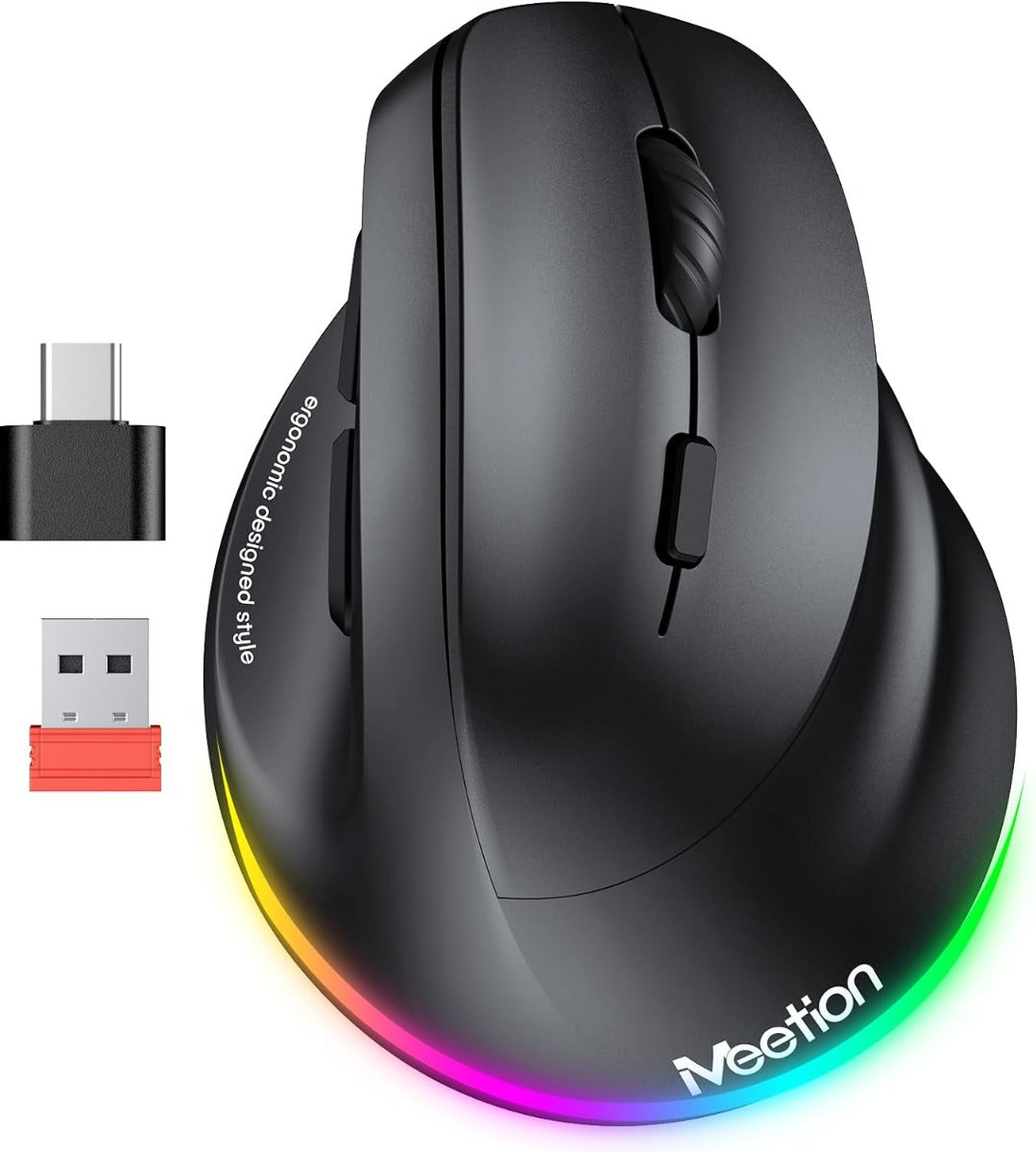 Meetion MT-BTM010R Right Ergonomic Wireless Mouse Black