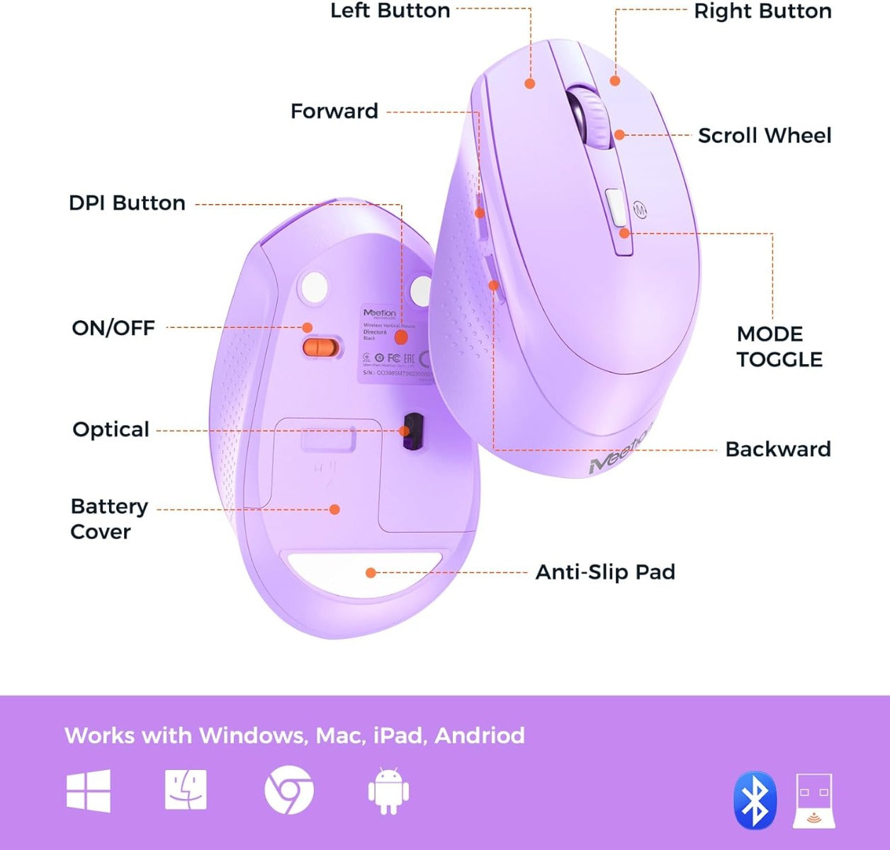 Meetion DirectorA Εργονομικό Combo / Μωβ