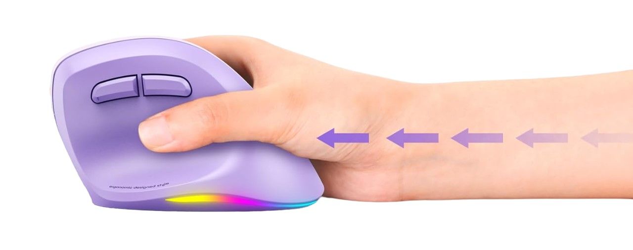 Meetion MT-BTM010L Left Ergonomic Wireless Mouse Purple