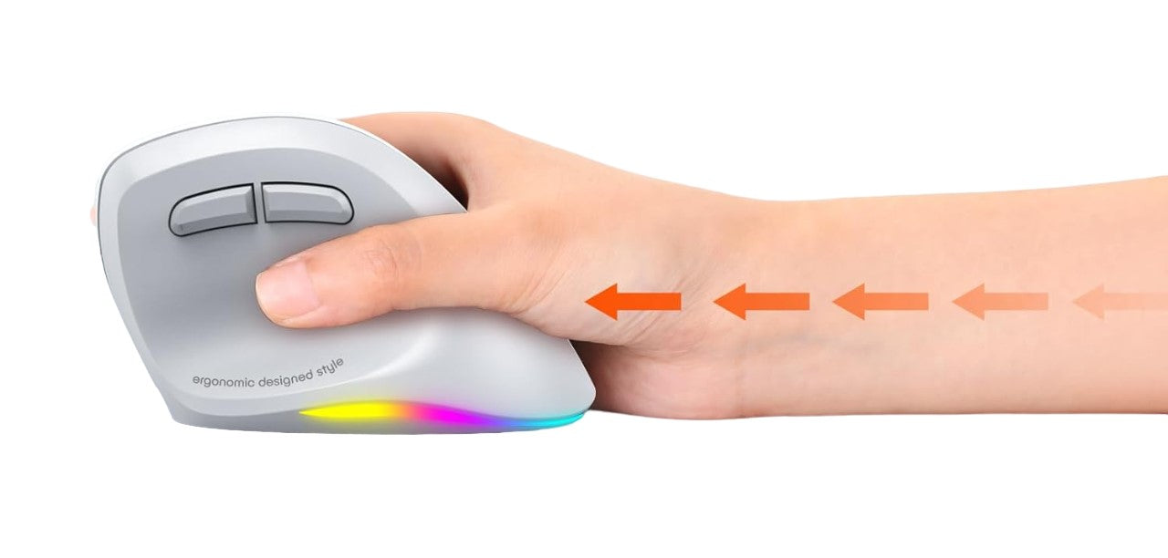 Meetion MT-BTM010R Right Ergonomic Wireless Mouse White + Gray