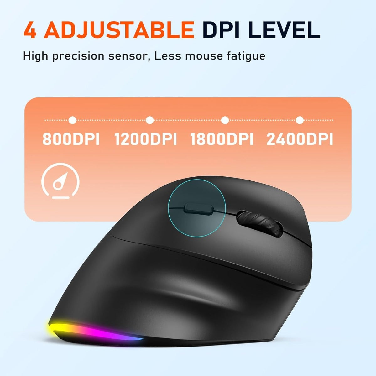 Meetion MT-BTM010R Right Ergonomic Wireless Mouse Black