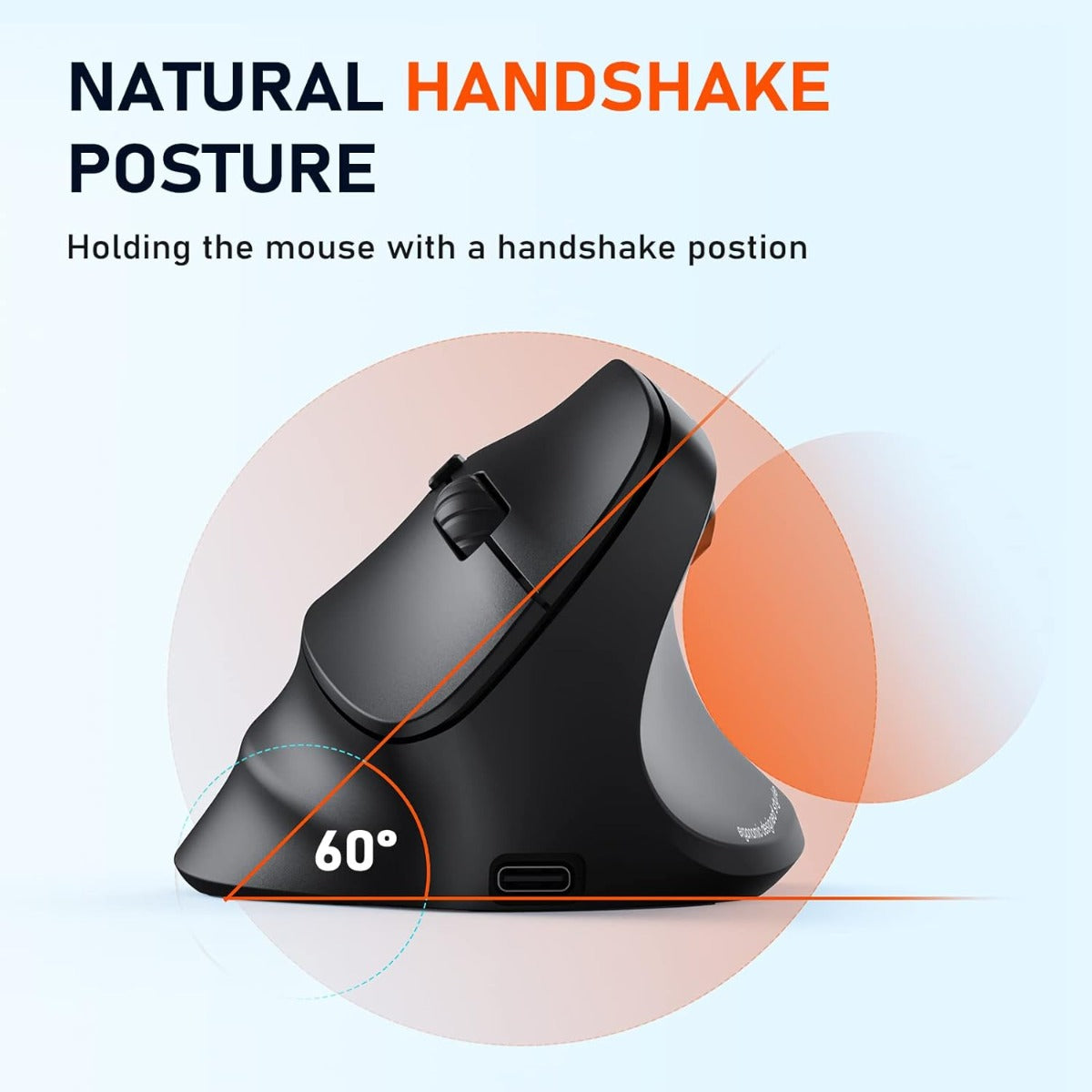 Meetion MT-BTM010R Right Ergonomic Wireless Mouse Black