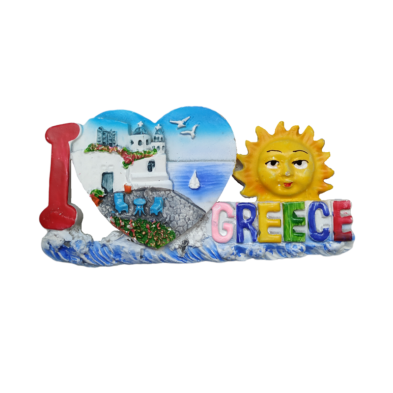 Tourist Souvenir Magnet – Set of 12pcs - Resin Magnet - Greece - 678022
