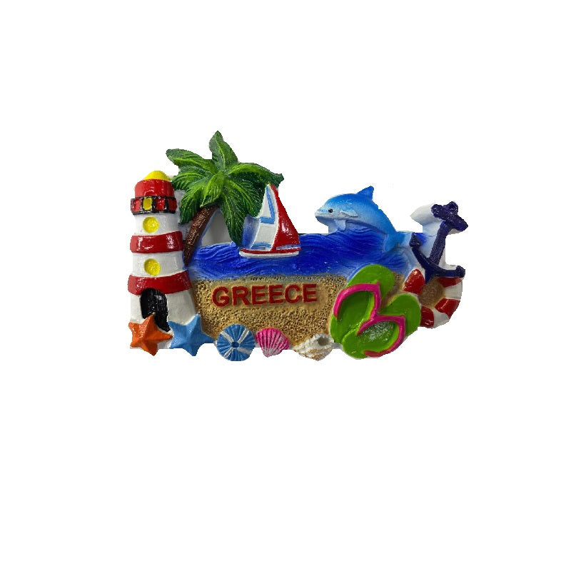 Tourist souvenir magnet - Set of 12pcs - Resin Magnet - Greece - 678053