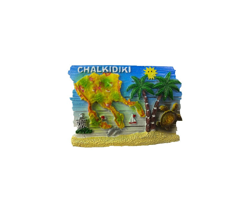 Tourist Souvenir Magnet – Set of 12pcs - Resin Magnet - Chalkidiki - 678076