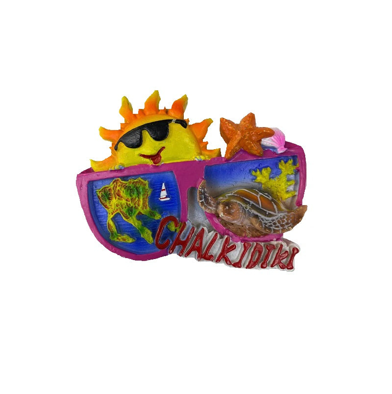 Tourist Souvenir Magnet – Set of 12pcs - Resin Magnet - Chalkidiki - 678079